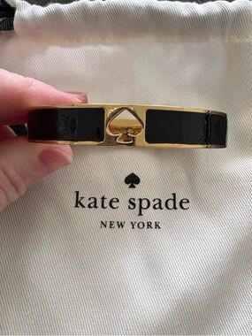 kate spade Black and Gold Enamel Hinged Bangle
